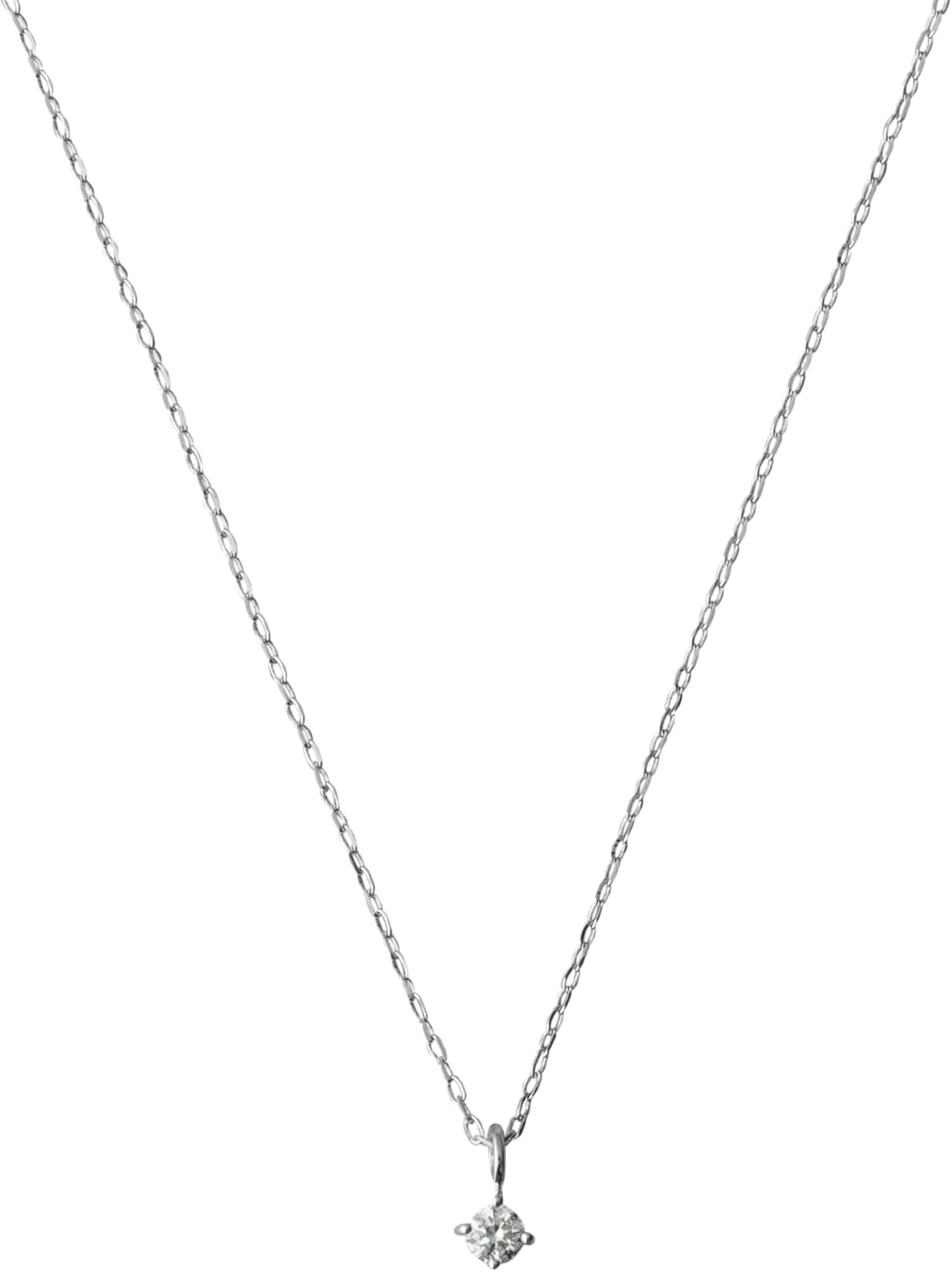 ete　K10 WG　ダイヤモンド　1粒　レイヤー　ネックレス ete｜K10YG レイヤー ダイヤモンド ネックレス | Rakuten